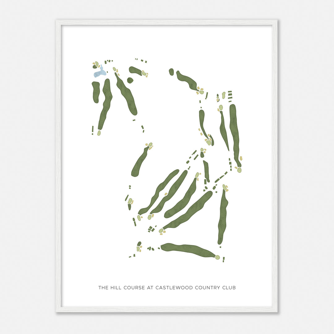 Print of The Hill Course At Castlewood Country Club Modern Map