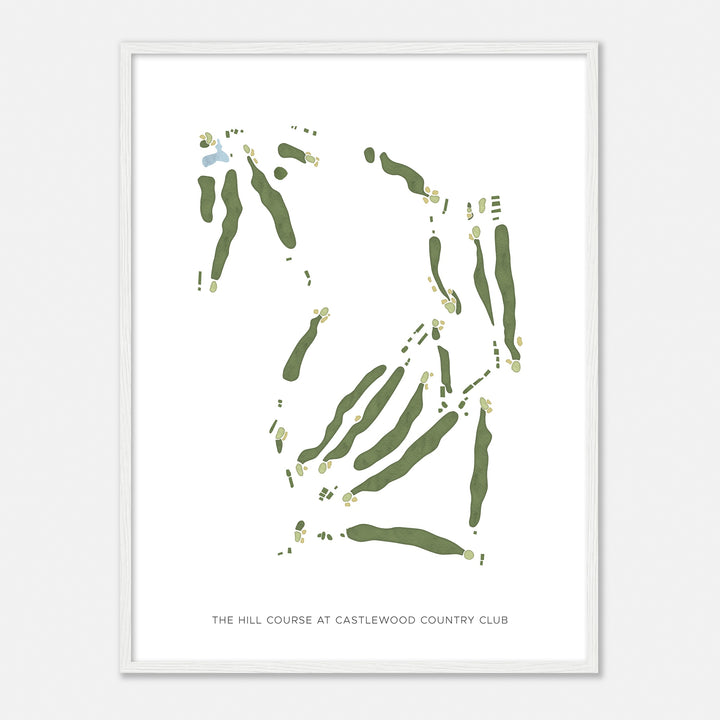 Print of The Hill Course At Castlewood Country Club Modern Map
