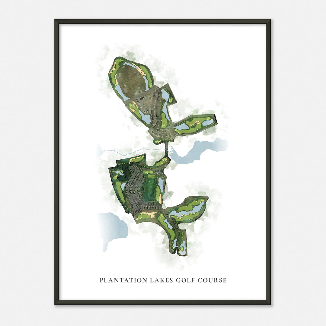 Print of Plantation Lakes Golf Course Classic Map