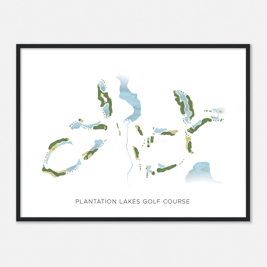 Print of Plantation Lakes Golf Course Modern Map