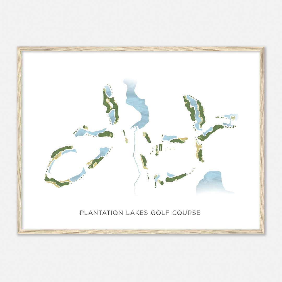 Print of Plantation Lakes Golf Course Modern Map