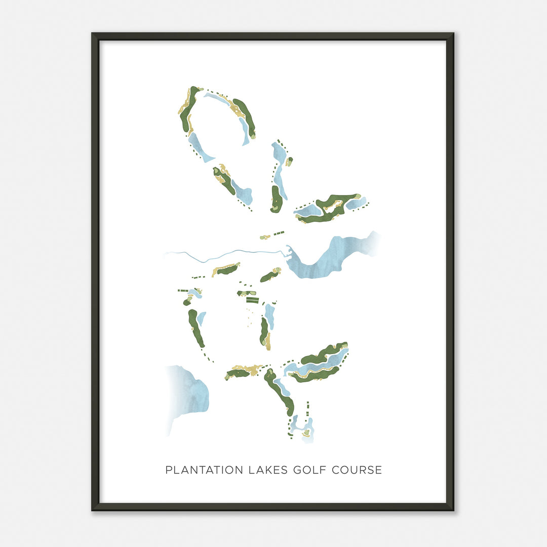 Print of Plantation Lakes Golf Course Modern Map