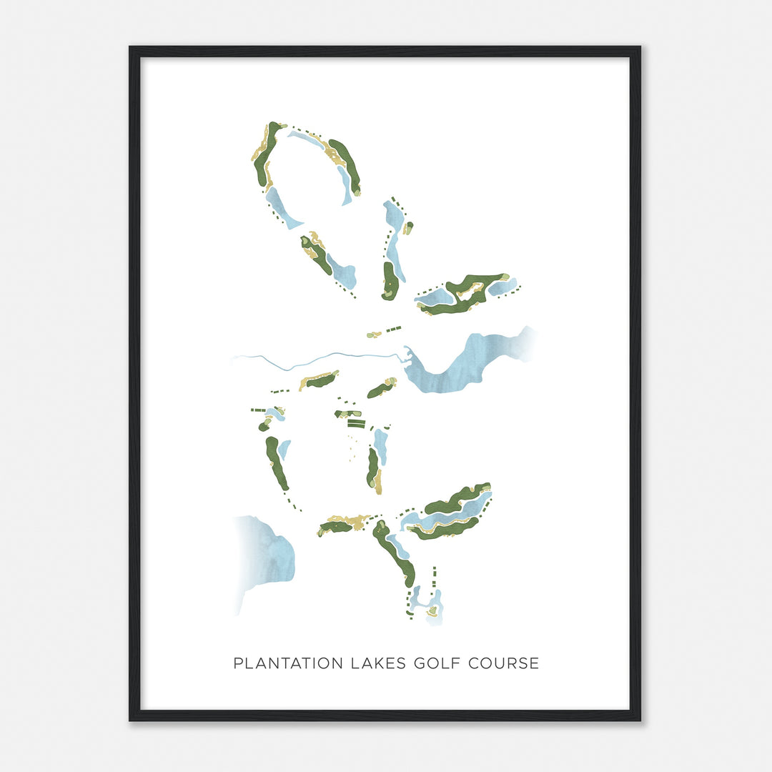 Print of Plantation Lakes Golf Course Modern Map