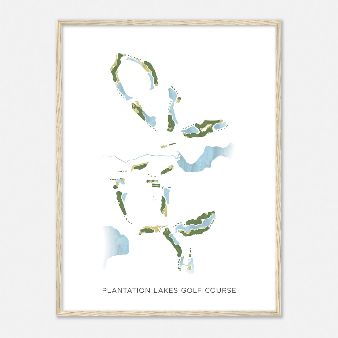 Print of Plantation Lakes Golf Course Modern Map