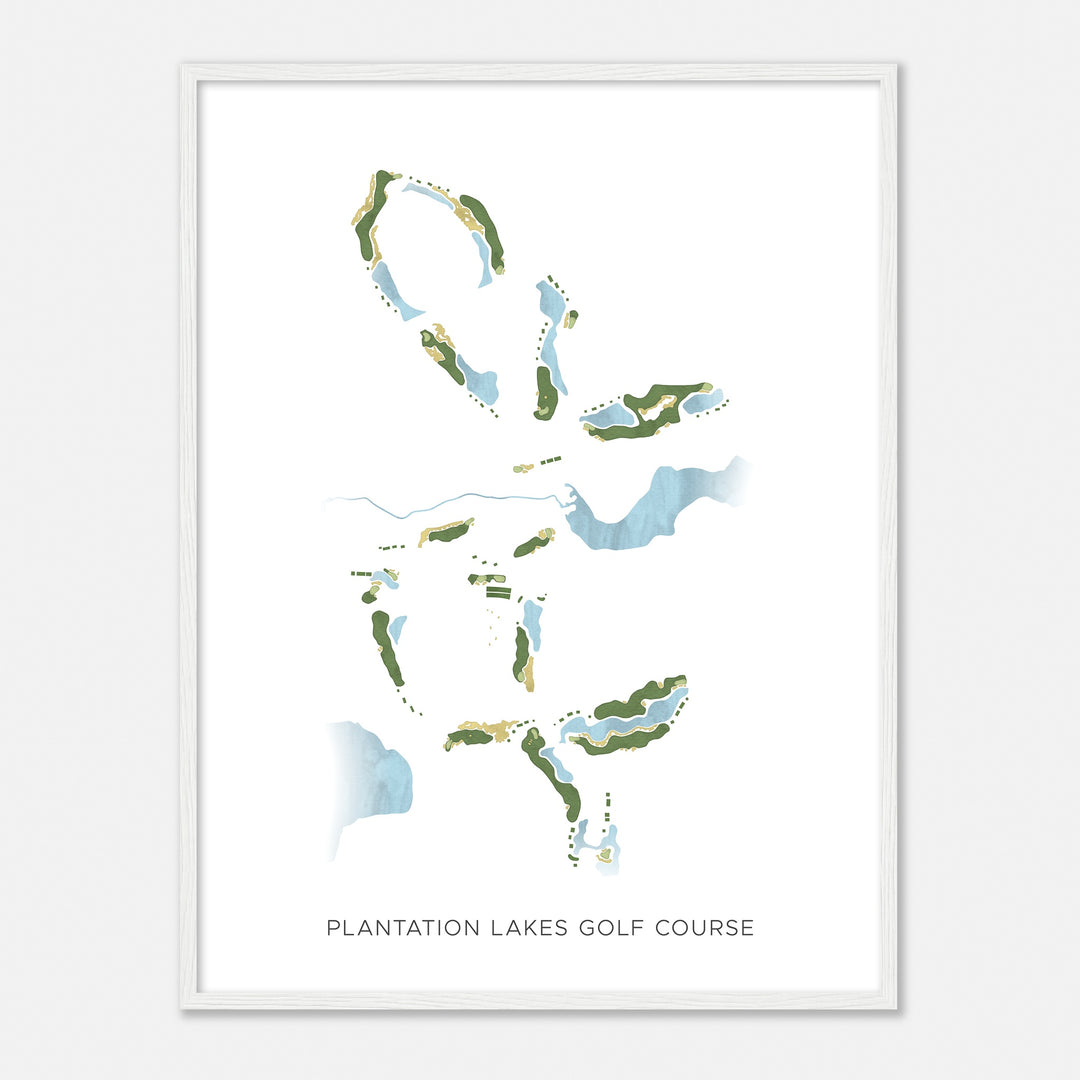 Print of Plantation Lakes Golf Course Modern Map