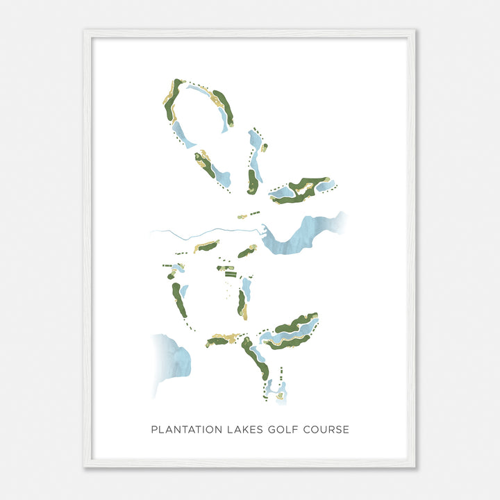 Print of Plantation Lakes Golf Course Modern Map