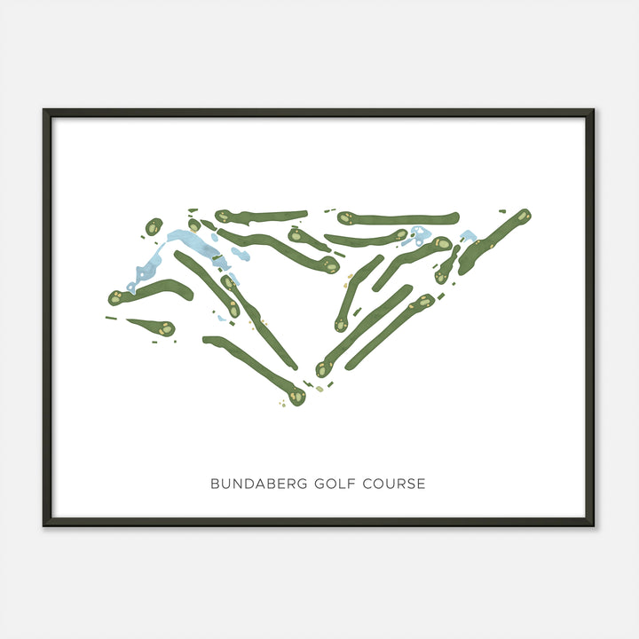 Print of Bundaberg Golf Course Modern Map