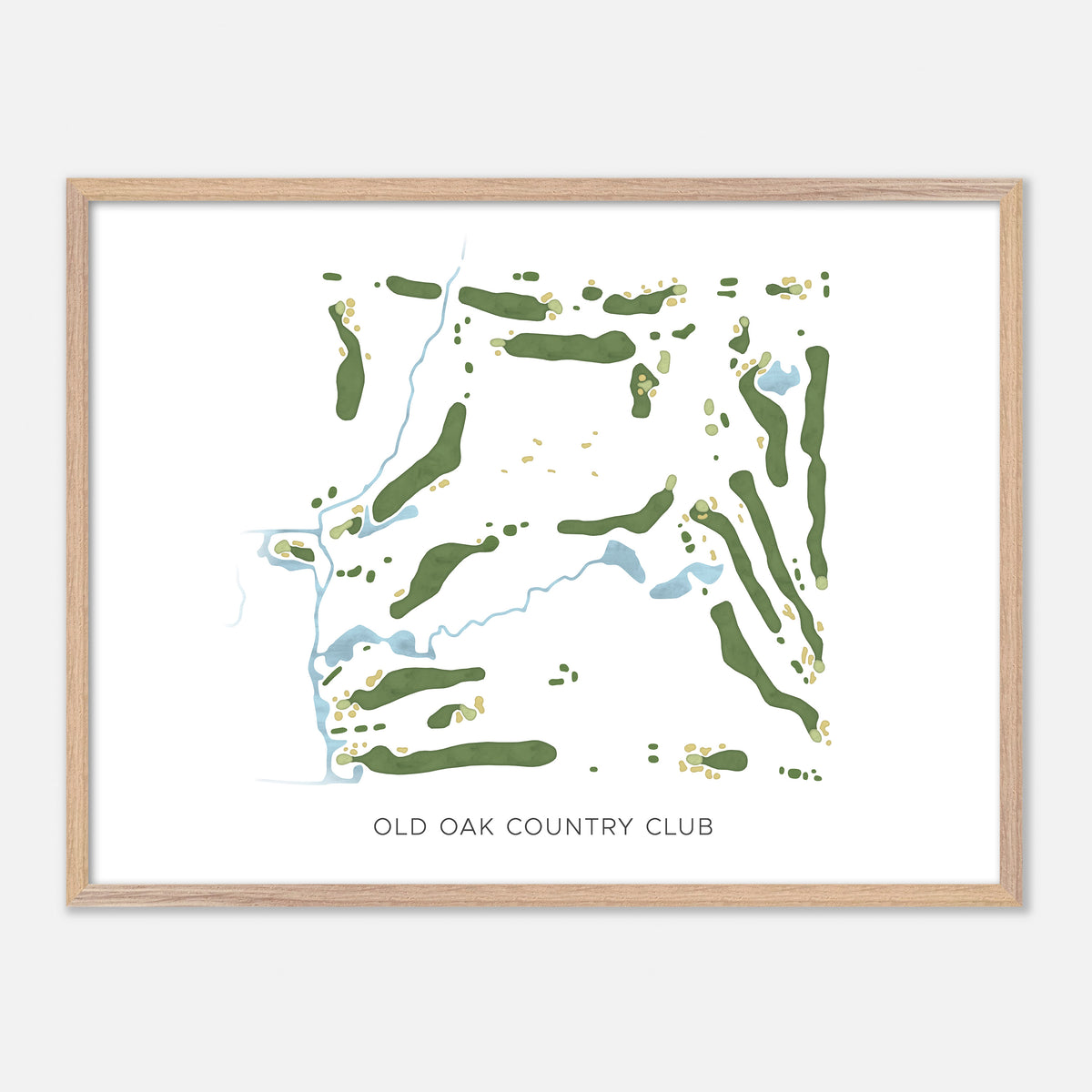 Print of Old Oak Country Club Modern Map
