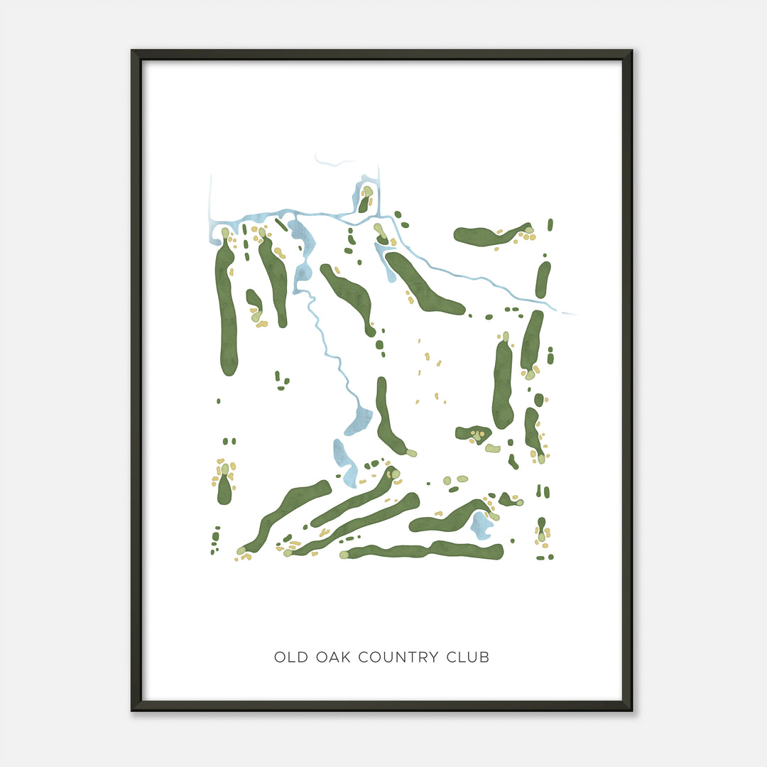 Print of Old Oak Country Club Modern Map
