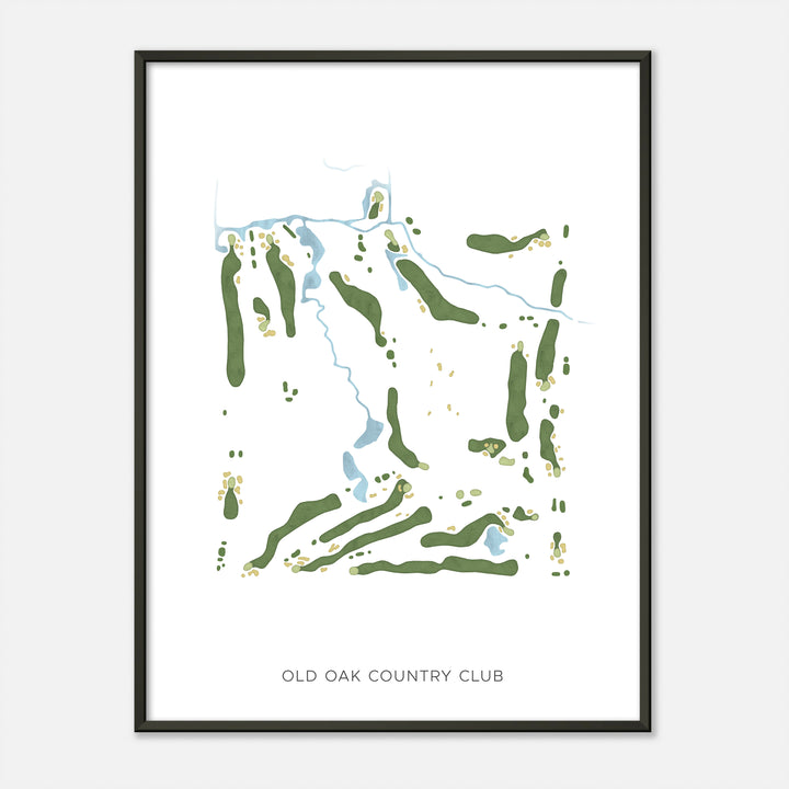 Print of Old Oak Country Club Modern Map