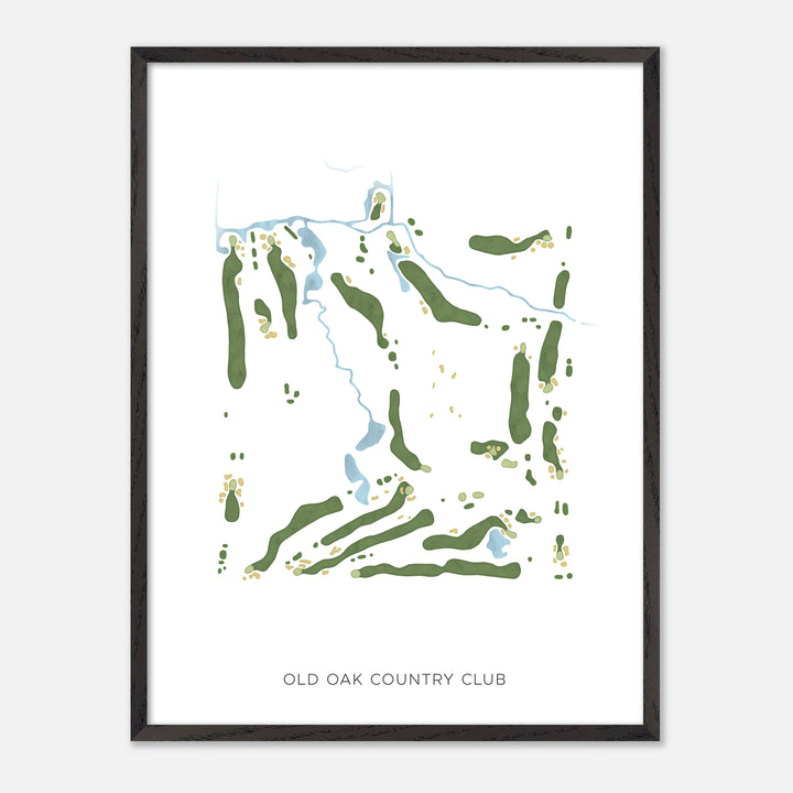 Print of Old Oak Country Club Modern Map