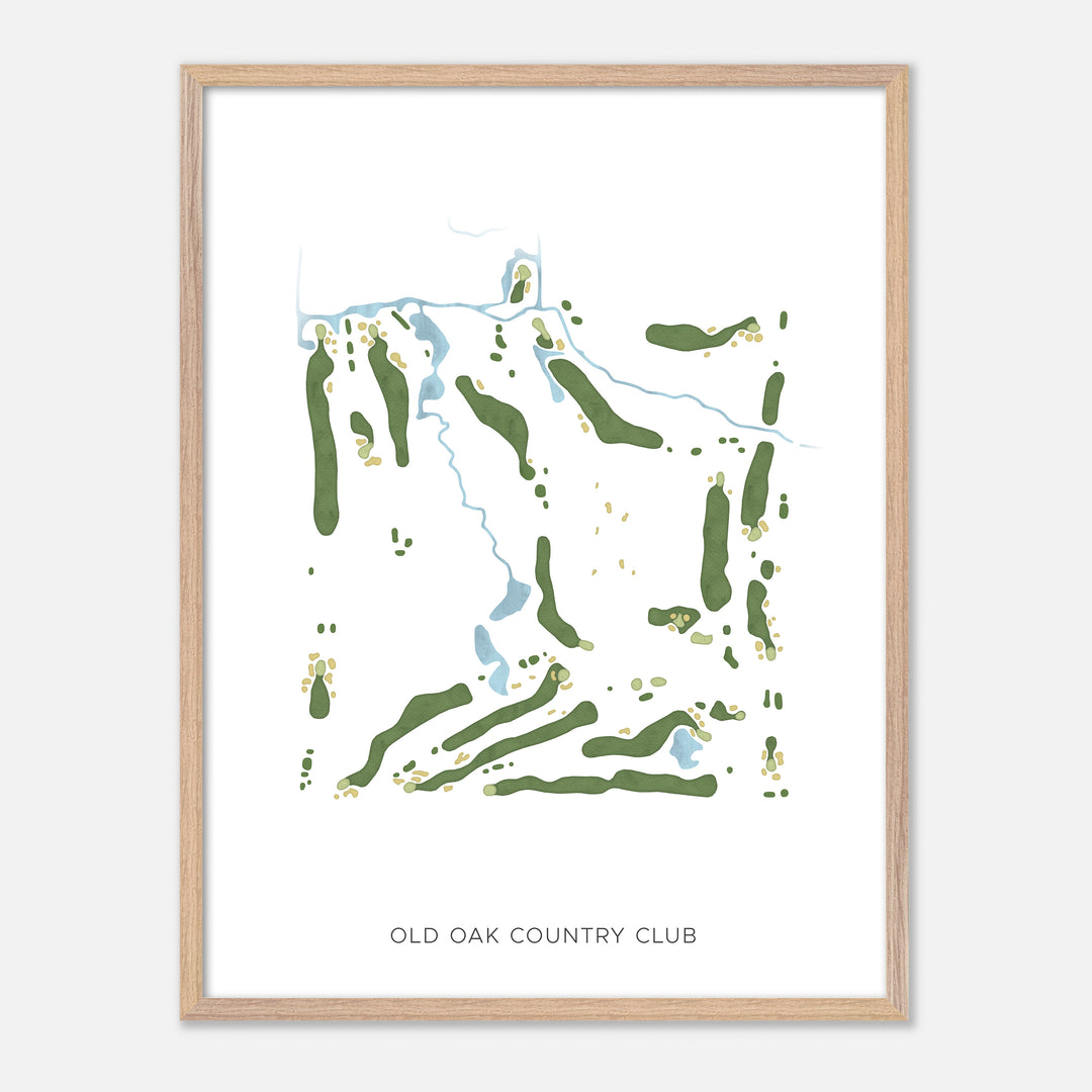 Print of Old Oak Country Club Modern Map