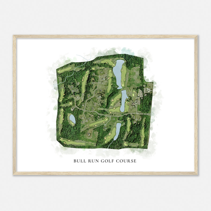 Print of Bull Run Golf Course Classic Map