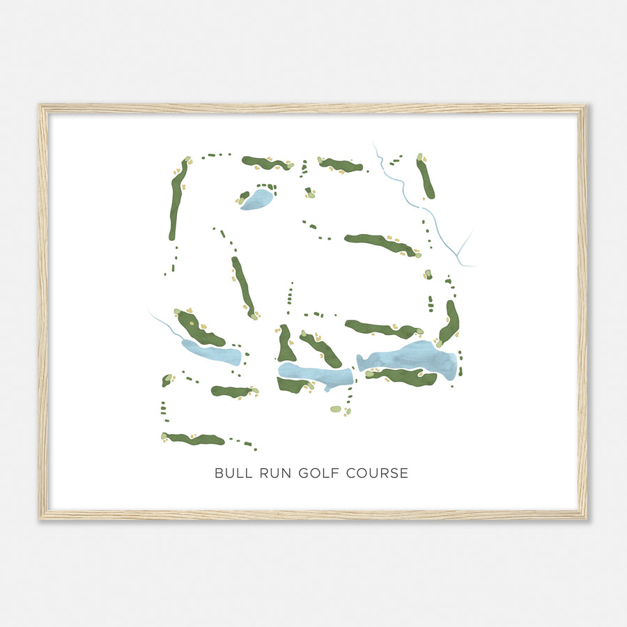 Print of Bull Run Golf Course Modern Map