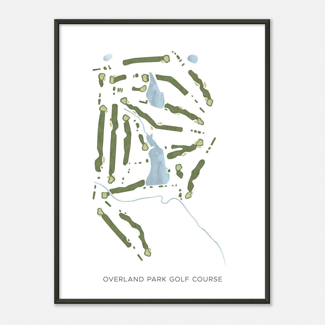 Print of Overland Park Golf Course Modern Map