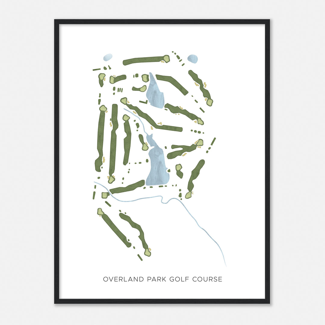 Print of Overland Park Golf Course Modern Map