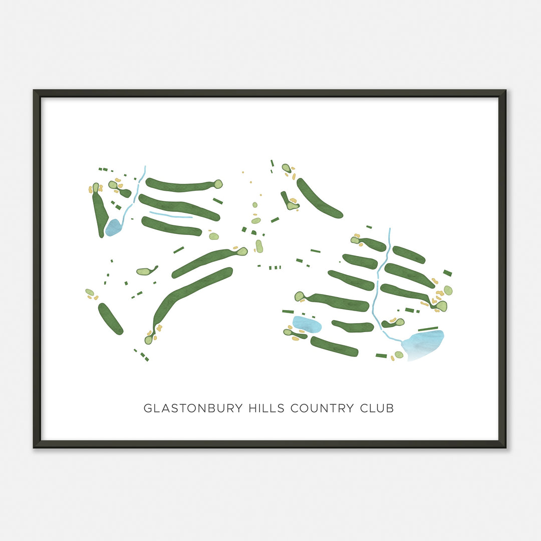 Print of Glastonbury Hills Country Club Modern Map