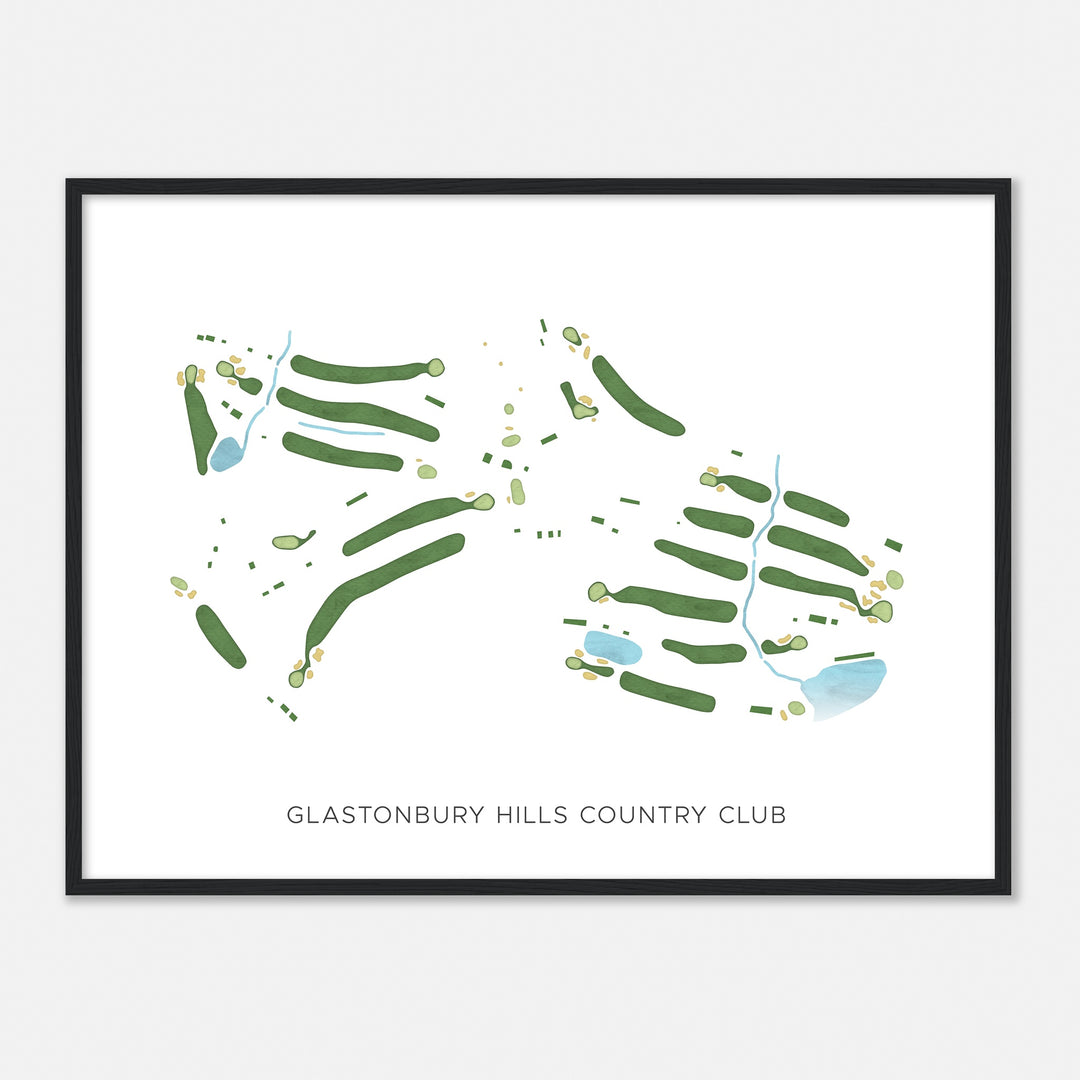 Print of Glastonbury Hills Country Club Modern Map