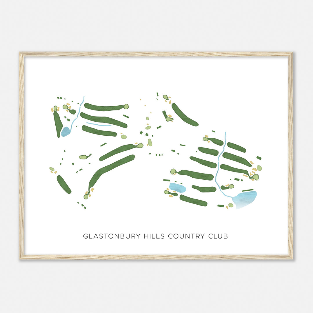 Print of Glastonbury Hills Country Club Modern Map