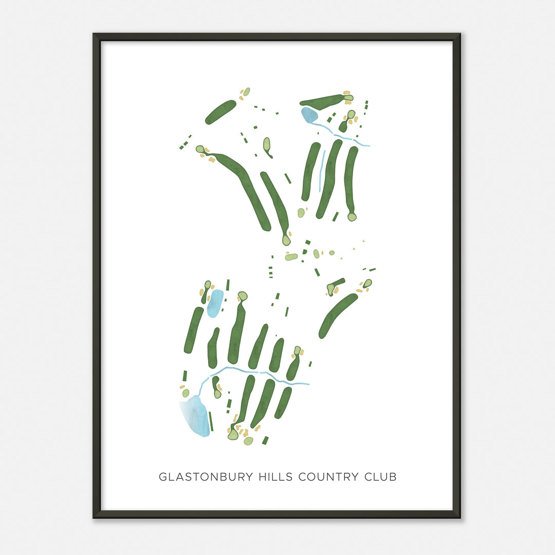 Print of Glastonbury Hills Country Club Modern Map