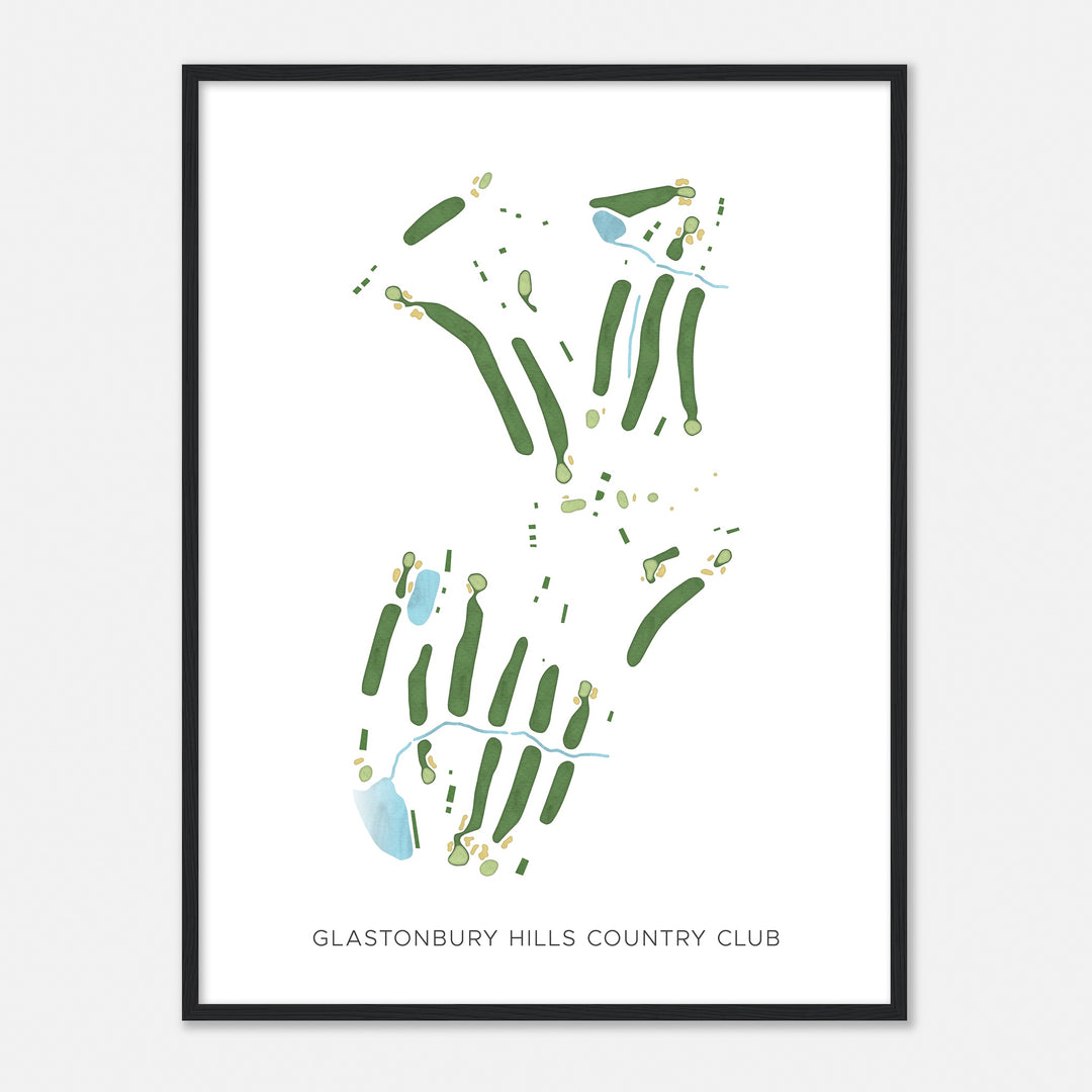 Print of Glastonbury Hills Country Club Modern Map