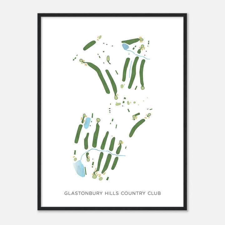 Print of Glastonbury Hills Country Club Modern Map