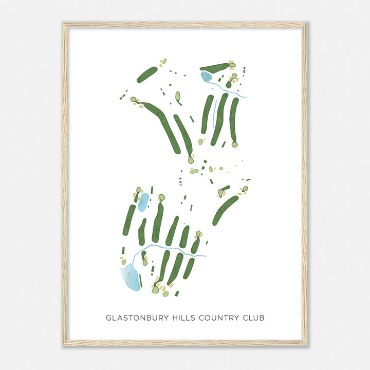 Print of Glastonbury Hills Country Club Modern Map