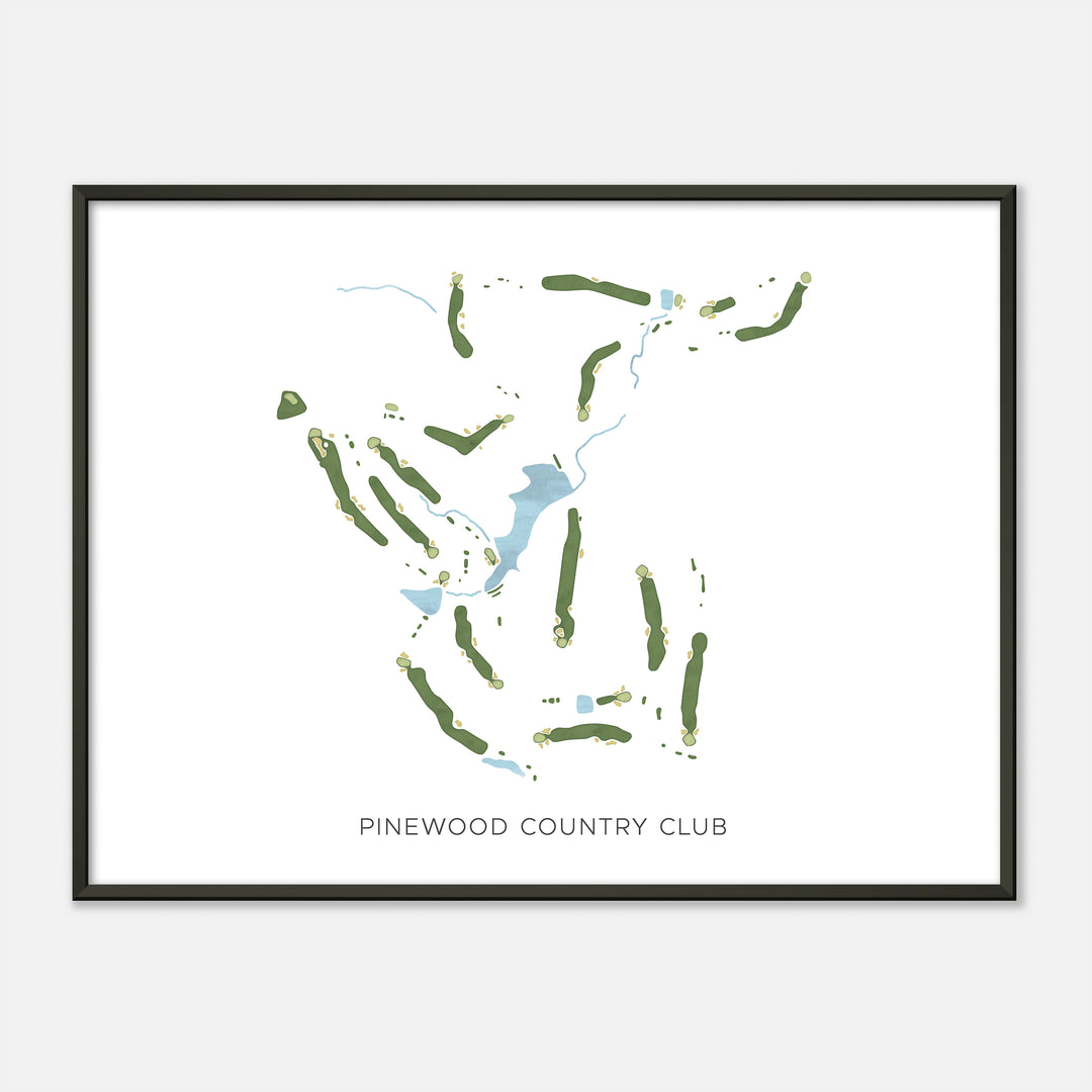 Print of Pinewood Country Club Modern Map