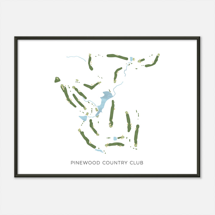 Print of Pinewood Country Club Modern Map