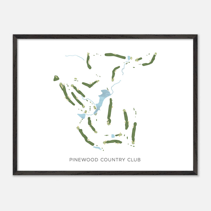 Print of Pinewood Country Club Modern Map