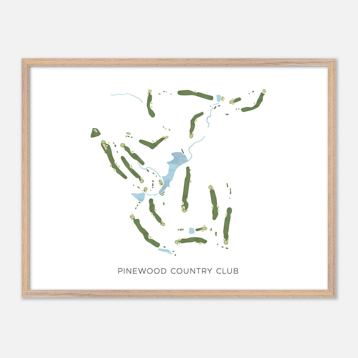 Print of Pinewood Country Club Modern Map