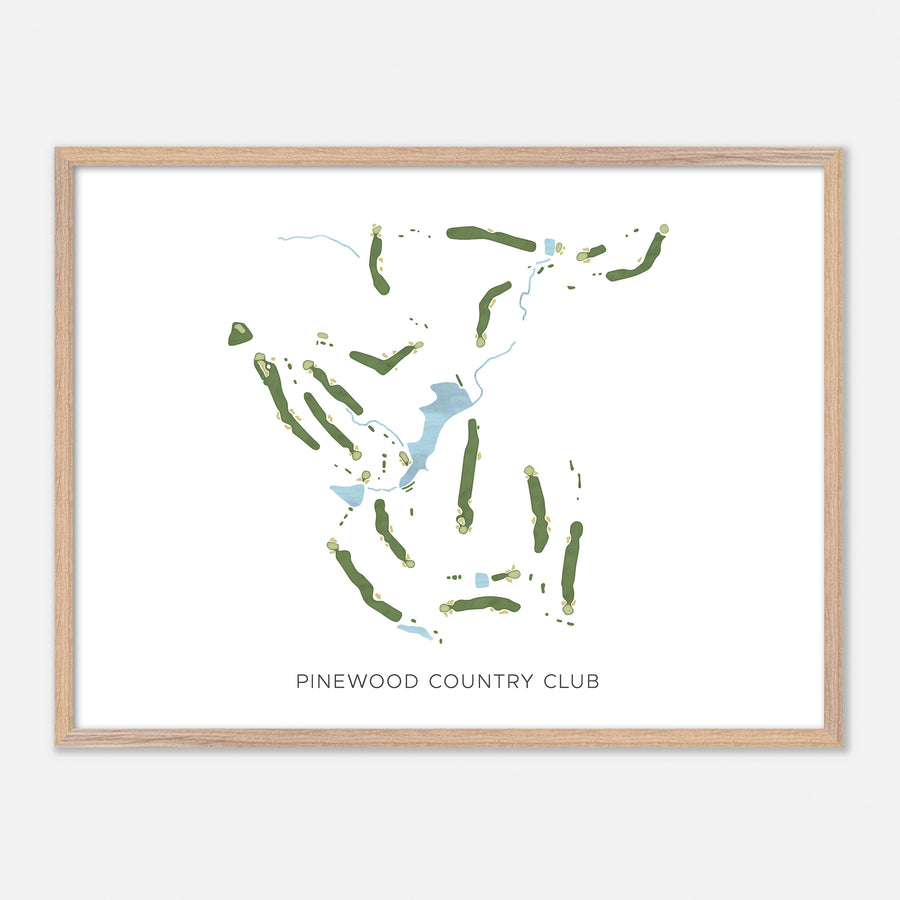 Print of Pinewood Country Club Modern Map