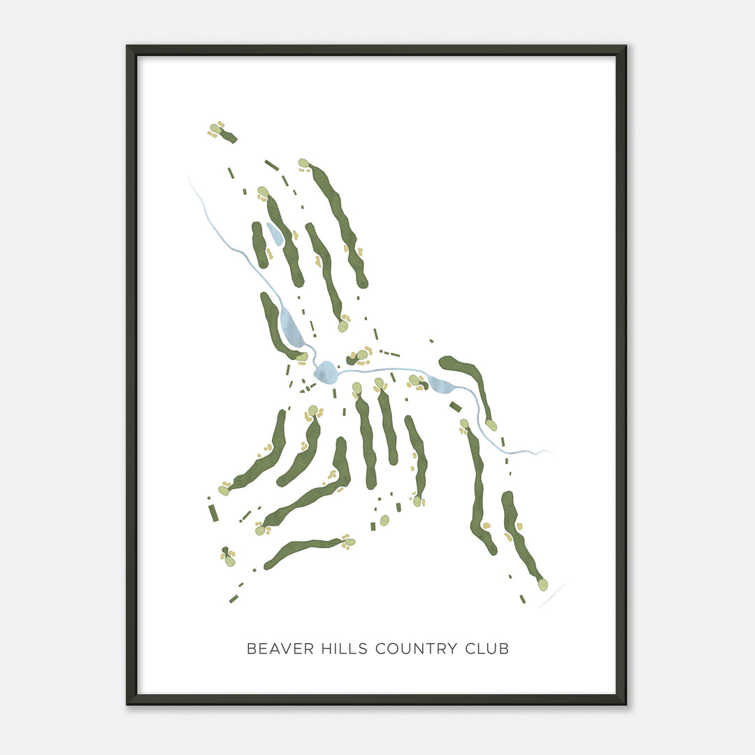 Print of Beaver Hills Country Club Modern Map