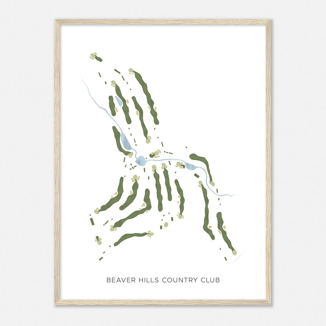 Print of Beaver Hills Country Club Modern Map