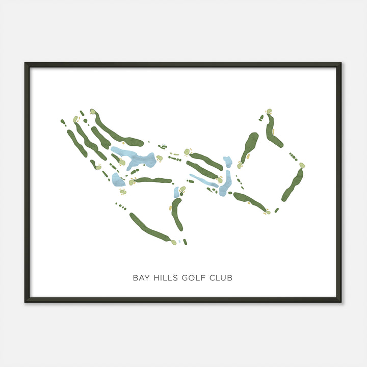 Print of Bay Hills Golf Club Modern Map