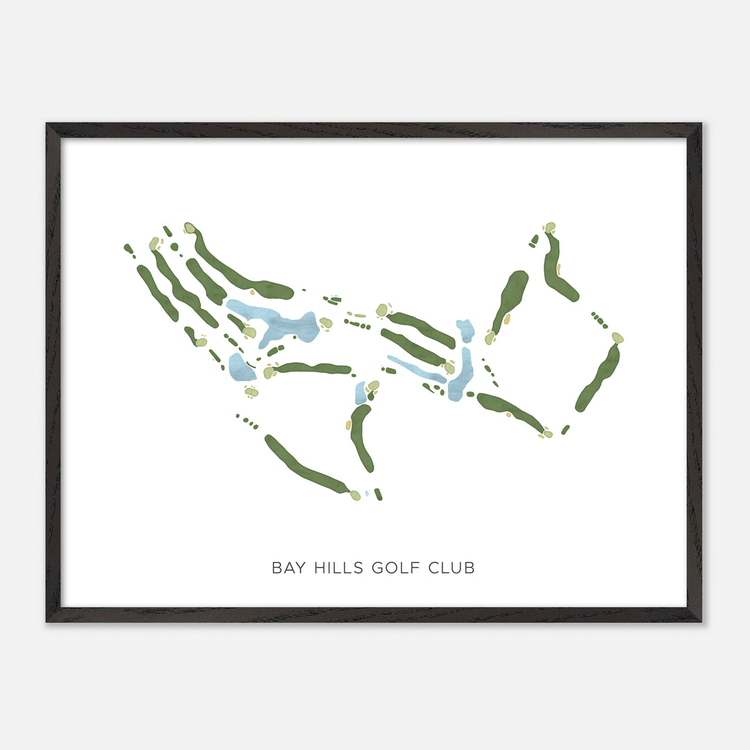 Print of Bay Hills Golf Club Modern Map