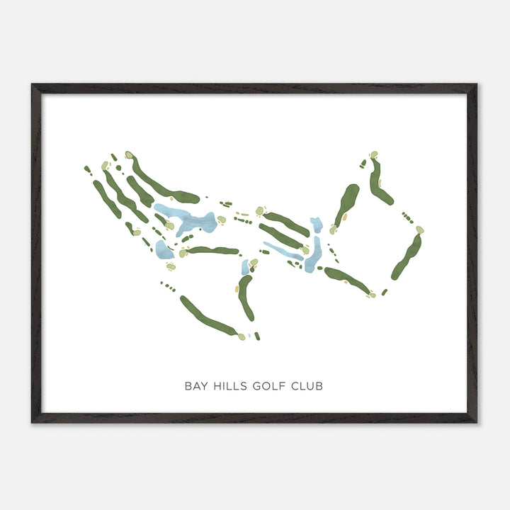 Print of Bay Hills Golf Club Modern Map
