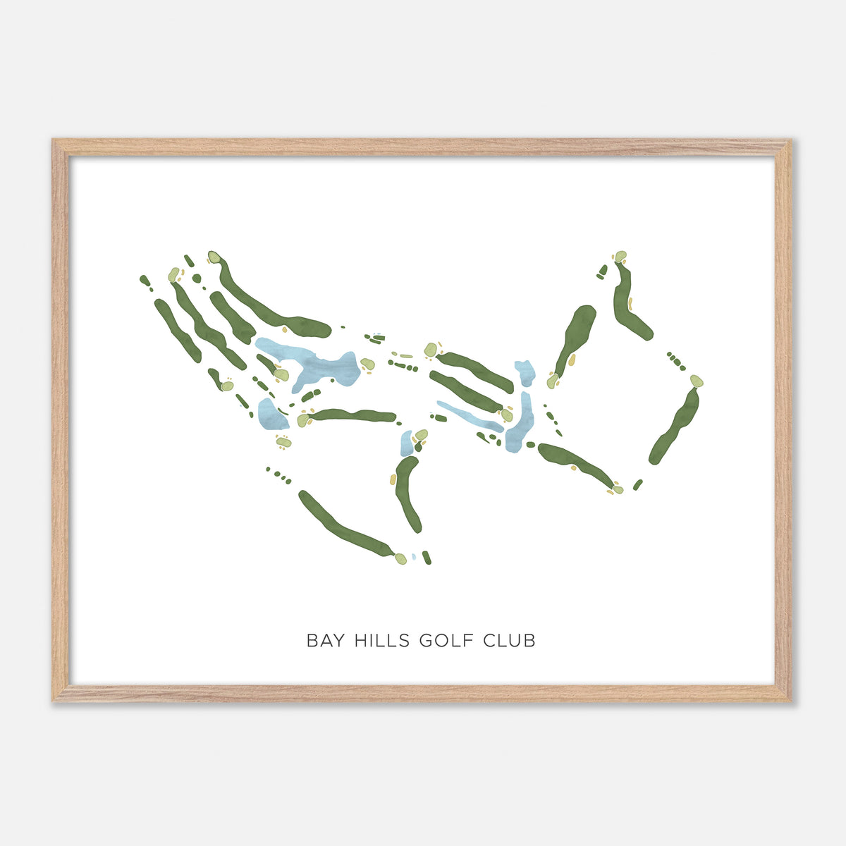 Print of Bay Hills Golf Club Modern Map