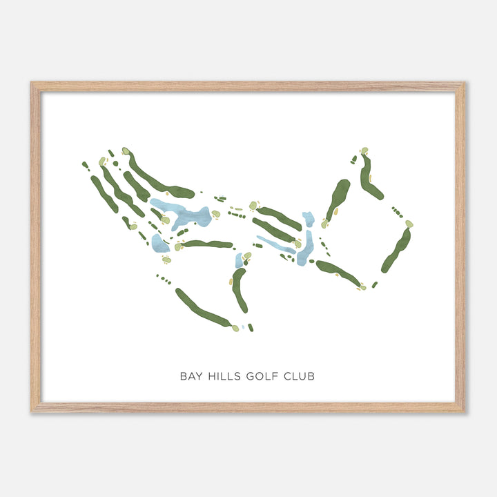 Print of Bay Hills Golf Club Modern Map