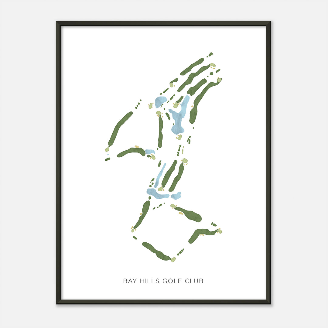 Print of Bay Hills Golf Club Modern Map