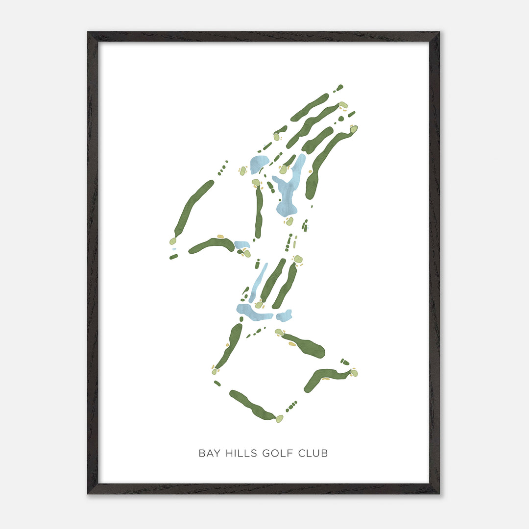 Print of Bay Hills Golf Club Modern Map