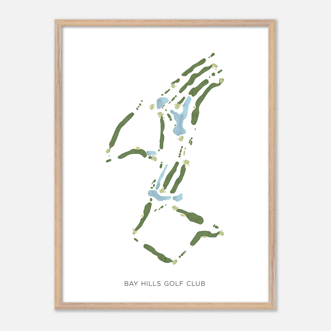 Print of Bay Hills Golf Club Modern Map