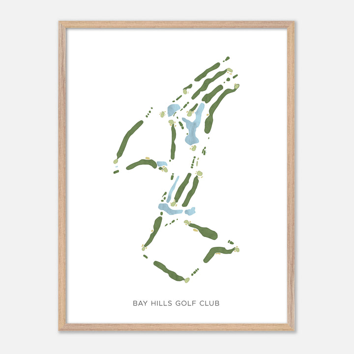Print of Bay Hills Golf Club Modern Map