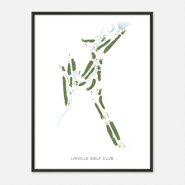 Print of Linville Golf Club Modern Map