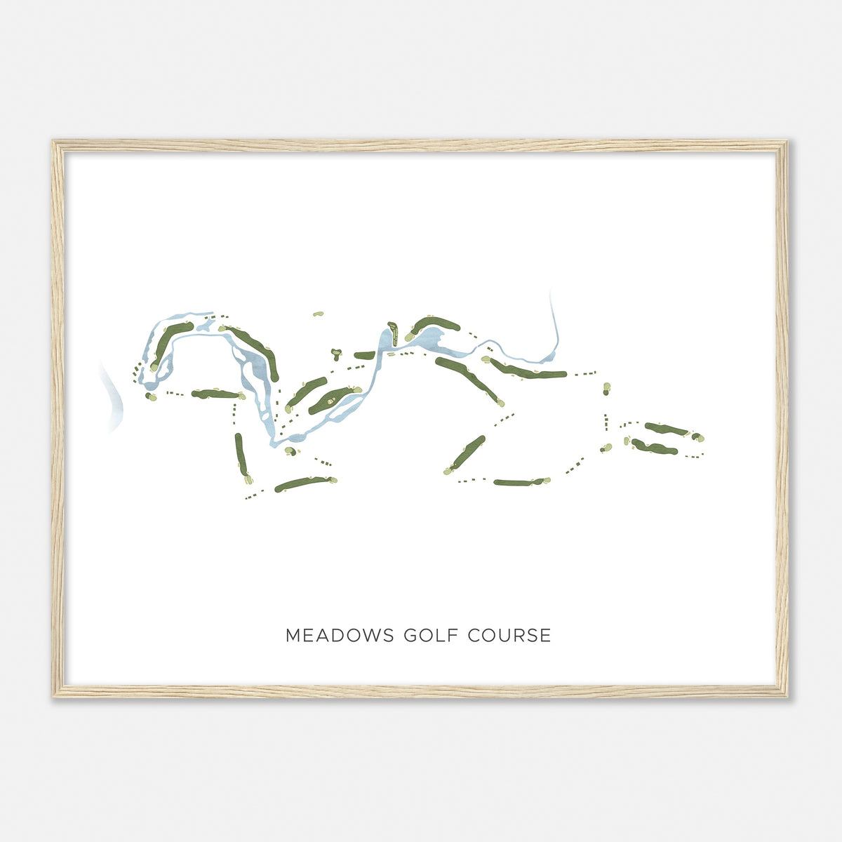 Print of Meadows Golf Course Modern Map
