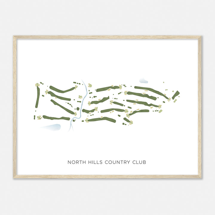 Print of North Hills Country Club Modern Map