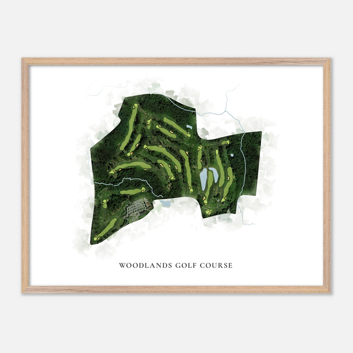 Print of Woodlands Golf Course Classic Map