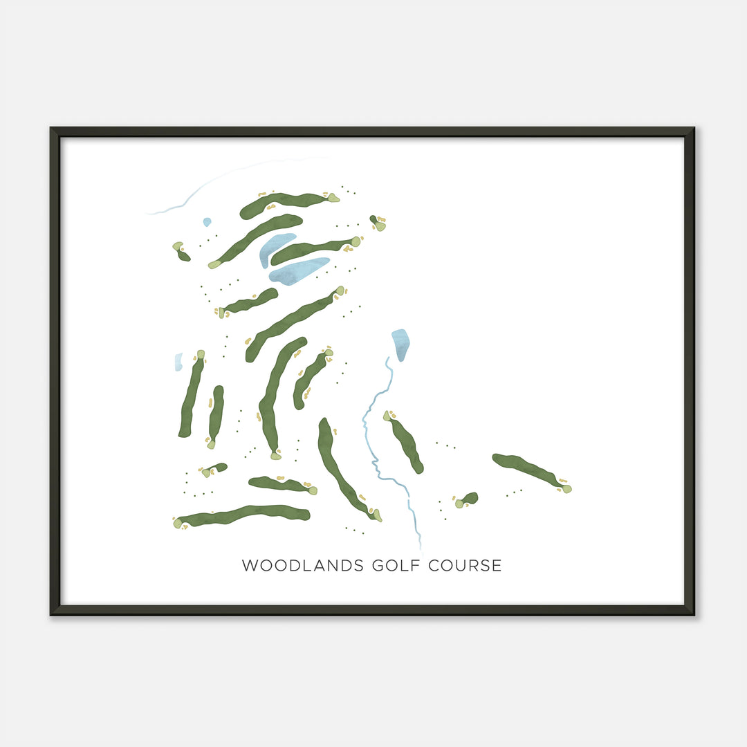 Print of Woodlands Golf Course Modern Map