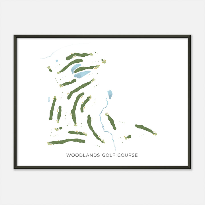 Print of Woodlands Golf Course Modern Map