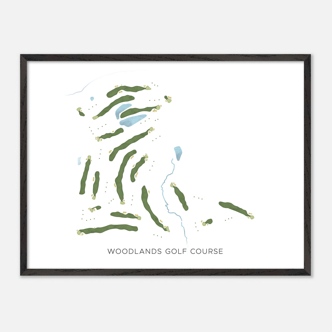 Print of Woodlands Golf Course Modern Map